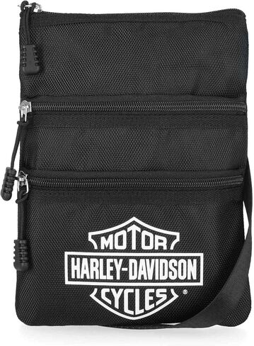 Harley-Davidson Women's Bar & Shield Logo Polyester Crossbody Purse, Black in Saudi Arabia