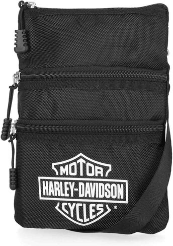 Harley-Davidson Women's Bar & Shield Logo Polyester Crossbody Purse, Black in Saudi Arabia