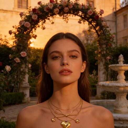Chunky Heart Tie Necklace for Women, Wrap Choker with Heart Locket Pendant, in Kuwait