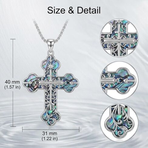 ONEFINITY Cross Necklace for Women 18k White Gold Plated Cross Pendant Necklace Religious Christian Faith Jewelry Gifts for Women Men in Kuwait
