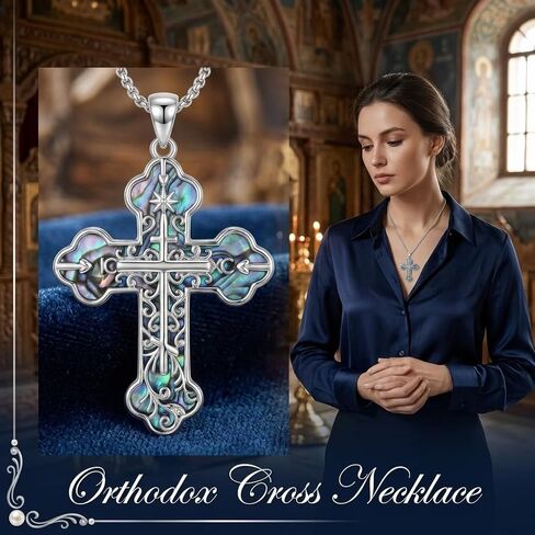 ONEFINITY Cross Necklace for Women 18k White Gold Plated Cross Pendant Necklace Religious Christian Faith Jewelry Gifts for Women Men in Kuwait