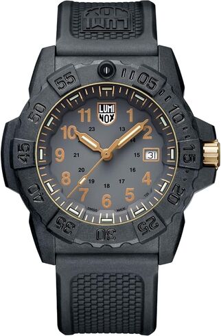 Luminox - Navy Seal Mens Watch 45mm - XS.3508.Gold - Carbon Compound Case - Rubber Band Gold/Black - Swiss Made in Kuwait