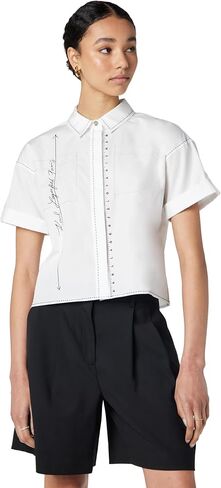 Karl Lagerfeld Women's Whimsical Tape Measure Blouse in Kuwait