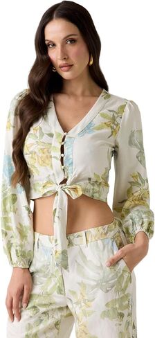 Guess Womens Eco Long Sleeve Shirley Linen Top in Saudi Arabia