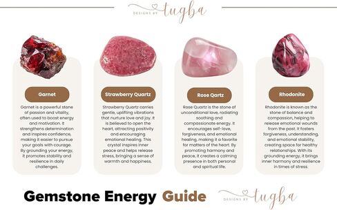 Love Energy Crystal Bracelet for Women Garnet, Quartz, Rose Quartz, Rhodonite, Moonstone for Mothers Days Gift, Birthday, Christmas Healing Gemstone Bracelet (Gift Box & Meaning Card) in Saudi Arabia