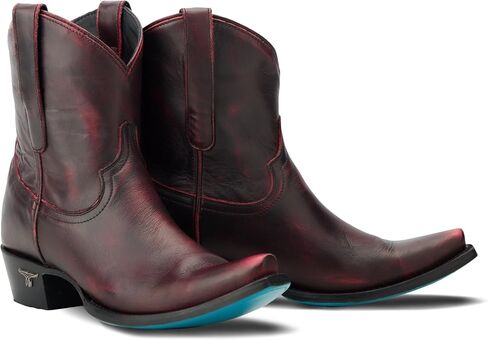 Lane Womens Emma Jane Snip Toe Bootie Casual Boots Ankle Low Heel 1-2" - Red in Saudi Arabia