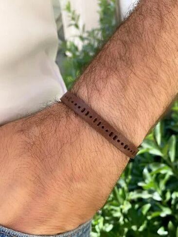 | Until We Meet Again Morse Code Bracelet, Brown Leather Morse Code Bracelet for Men, Miscarriage Gift for Dad, Loss of A Baby, Boyfriend Gift, Husband Gift for Him in Saudi Arabia