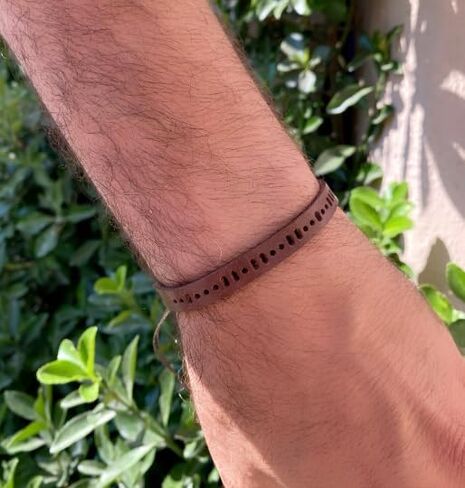 | Until We Meet Again Morse Code Bracelet, Brown Leather Morse Code Bracelet for Men, Miscarriage Gift for Dad, Loss of A Baby, Boyfriend Gift, Husband Gift for Him in Saudi Arabia