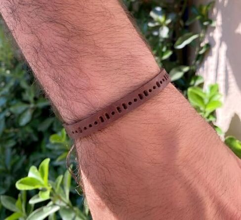 | Until We Meet Again Morse Code Bracelet, Brown Leather Morse Code Bracelet for Men, Miscarriage Gift for Dad, Loss of A Baby, Boyfriend Gift, Husband Gift for Him in Saudi Arabia
