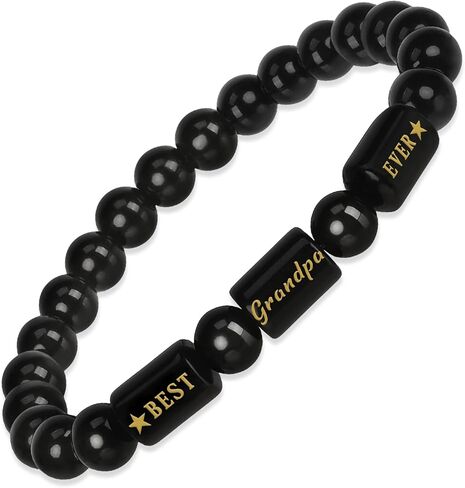 Grandpa Gifts Christmas Fathers Day for Grandfather Birthday Personalized Grandparents Father's Day Presents for Grandfather Cool from Granddaughter Grandson Xmas Valentines Mens Bracelets in Kuwait