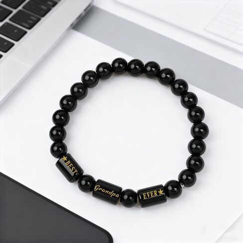 Grandpa Gifts Christmas Fathers Day for Grandfather Birthday Personalized Grandparents Father's Day Presents for Grandfather Cool from Granddaughter Grandson Xmas Valentines Mens Bracelets in Kuwait