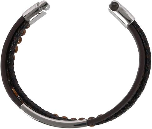 Trafalgar Men's Beaded and Leather 3 Strand Bracelet in Kuwait