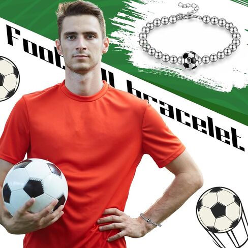 Ecation 24 Set Soccer Bracelets Sport Team Gifts Bulk Sport Party Favors Soccer Bracelets with Inspirational Cards for Man Women Fan Player Team Lovers Friend Birthday 2026 Sports Senior Night Gifts in Kuwait