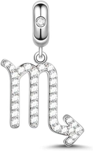 GNOCE Scorpio Charms Pendant Sterling Silver Signs You are Zodiac Sign Dangle Charms with Cubic Zirconia fit for Bracelet/Necklace Women in Kuwait