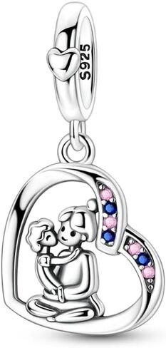 925 Sterling Silver Charms Suitable for Charm Necklaces, Bracelet Pendants Beads Jewellery Gift for Women in Kuwait