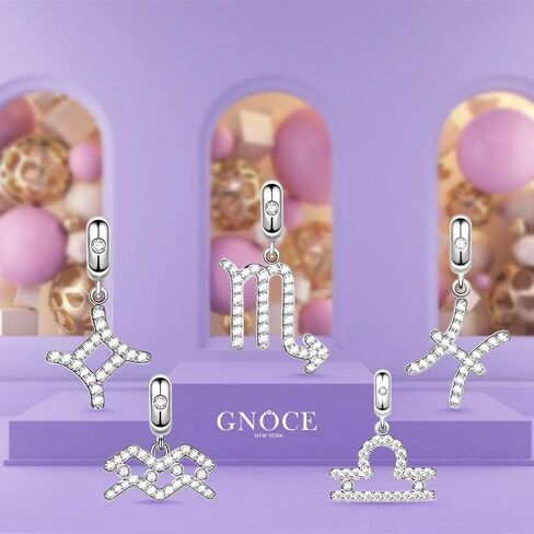 GNOCE Scorpio Charms Pendant Sterling Silver Signs You are Zodiac Sign Dangle Charms with Cubic Zirconia fit for Bracelet/Necklace Women in Kuwait