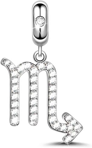 GNOCE Scorpio Charms Pendant Sterling Silver Signs You are Zodiac Sign Dangle Charms with Cubic Zirconia fit for Bracelet/Necklace Women in Kuwait