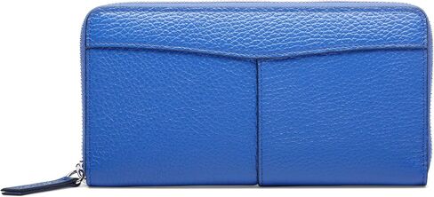 Bosca Womens Wallet - Slim Italian Leather Zip 8" Wallet For Women, Handmade in Italy - 12 Card Pockets, 2 Bill/Phone Pockets, Zipper Coin Pocket, Nut Brown in Kuwait