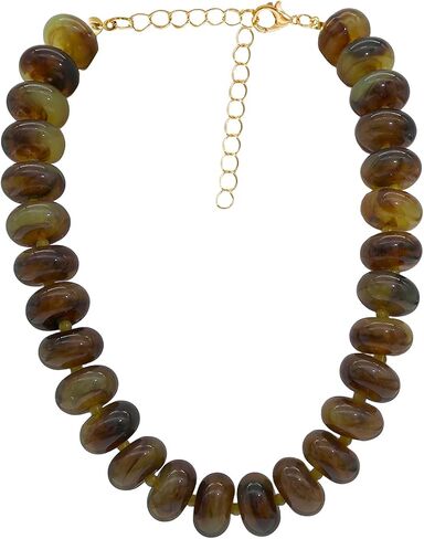 JNF Chunky Big Beaded Necklace for Women Colorful Large Beads Choker Necklaces Boho Statement Bead Neck Beach Summer Prom Jewelry Gift in Saudi Arabia