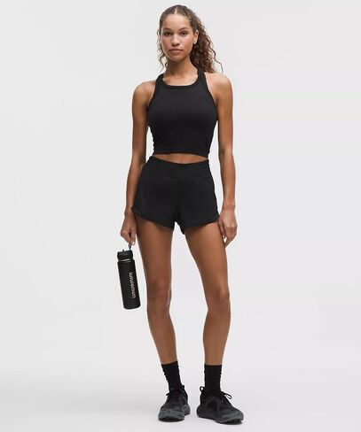 Lululemon Hotty شورت مبطن عالي الارتفاع 2.5 بوصة (أسود، نسائي، مقاس 4) in Kuwait