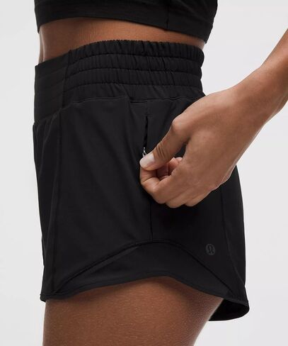 Lululemon Hotty شورت مبطن عالي الارتفاع 2.5 بوصة (أسود، نسائي، مقاس 4) in Kuwait
