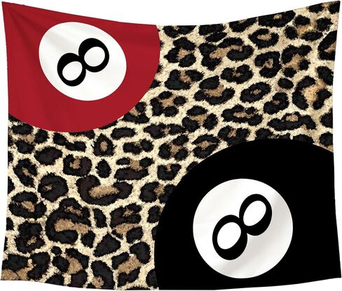 gsgfdshf Trendy Retro Leopard Print Wall Tapestry, Cheetah Print Room Decor, Funky Leopard Lucky 8 Ball Tapestry Wall Hanging for Bedroom Home Dorm Apartment Decor, 50x60 Inch in Saudi Arabia