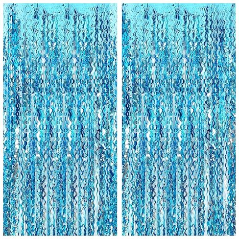 Pack of 2 Blue Wave Blue Streamers - 3.2 x 6.5 Feet | Blue Backdrop for Mermaid Party Decorations, Under the Sea Party Decorations, Ocean Themed Party Decorations in Kuwait