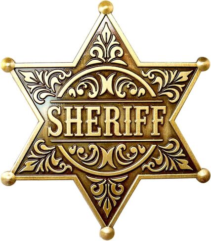 Western Sheriff Deputy Badge Metal Cowboy Star Badges for Women Men, Western Police Vest Badge for Western Cosplay, Halloween Costume & Collection in Saudi Arabia