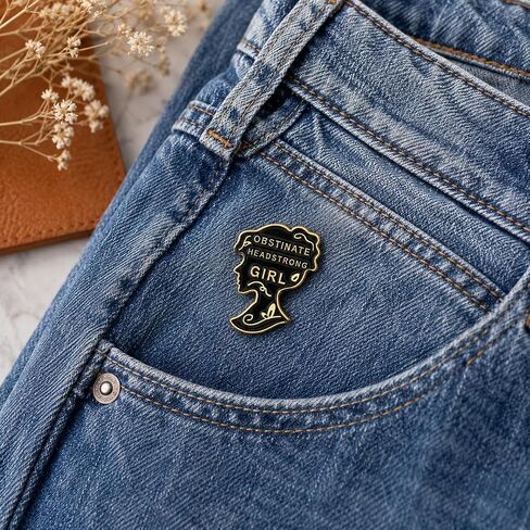 Funny Pin - Enamel Obstinate Headstrong Girl Pins Brooch for Backpacks, Jackets, Hats. Retro Literature Brooches Gift for Women, Adults, girls, Friends and Family in Saudi Arabia