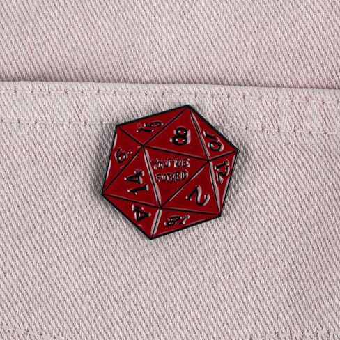 You’re F*ck Red D20 Dice Funny Edgy Gamer Enamel Pin, Natural 1 Critical Fail Dice Pin Brooch, Sarcastic Dark Humor Brooch Badge For DND Player, Funny Nerd Humor Lapel Badges, Sarcastic Geek Culture Gift, 20-Sided D20 Decorative Jewelry Accessory in Kuwait