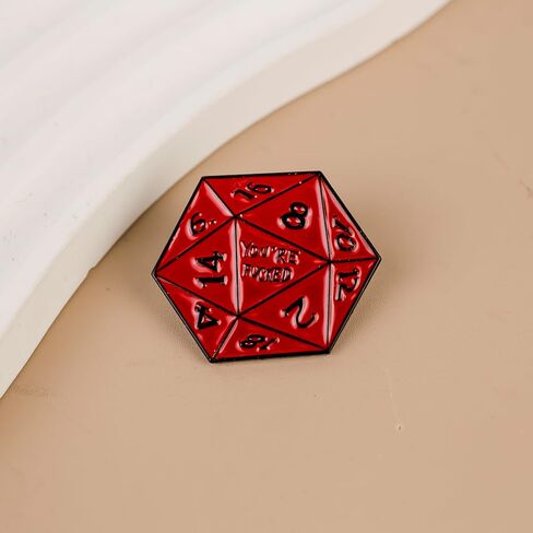 You’re F*ck Red D20 Dice Funny Edgy Gamer Enamel Pin, Natural 1 Critical Fail Dice Pin Brooch, Sarcastic Dark Humor Brooch Badge For DND Player, Funny Nerd Humor Lapel Badges, Sarcastic Geek Culture Gift, 20-Sided D20 Decorative Jewelry Accessory in Kuwait