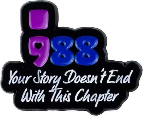 988 قصتك لا تنتهي مع هذا الفصل دبوس المينا المقتبس التحفيزي، بروش دبوس للتوعية بالصحة العقلية، شارة بروش لمنع الانتحار، شارات طية صدر السترة لدعم الأزمات، هدية رسالة تشجيع، إكسسوار مجوهرات للتذكير بالرعاية الذاتية in Kuwait