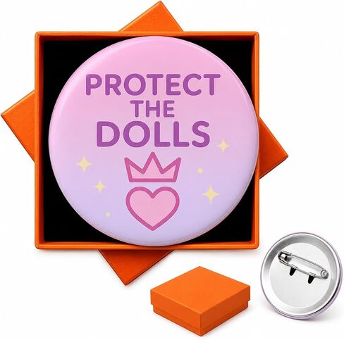 Protect the Dolls Fandom Button Pin Badge for Backpacks & Jackets | Vibrant Aesthetic Collectible | Large 2.3 inch (5.8 cm) Diameter | Single 1 Pack in Saudi Arabia