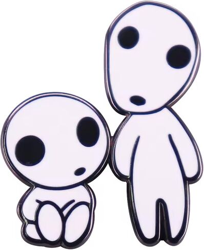 Kodama Japanese Tree Spirits Japan Folklore Myth Yamabiko Mountain Gods Cartoon Anime Kawaii 1.2" Enamel Pin Badge in Kuwait