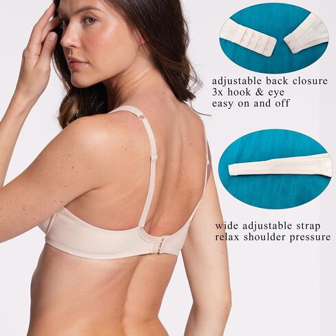 Minimizer Bras for Women Full Coverage Comfort T-Shirt Unlined Bra with Underwire Seamless Cups 34C - 44C in Kuwait