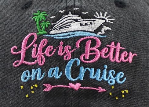 Life is Better on a Cruise Hats for Women Men, Adjustable Cotton Embroidered Boat Captain Baseball Cap in Saudi Arabia