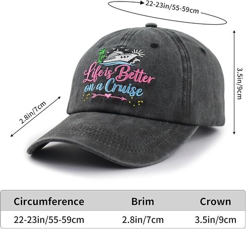 Life is Better on a Cruise Hats for Women Men, Adjustable Cotton Embroidered Boat Captain Baseball Cap in Saudi Arabia
