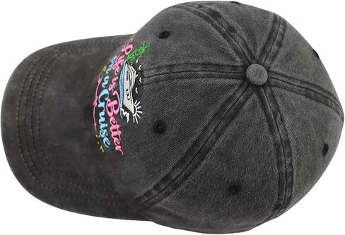 Life is Better on a Cruise Hats for Women Men, Adjustable Cotton Embroidered Boat Captain Baseball Cap in Saudi Arabia