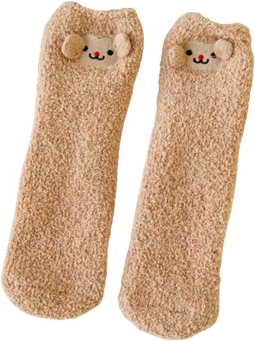 Women Ladies Warm Sock Cotton Animal Pattern,Soft Cute Fluffy Lounge Slipper Sock,Non Slip Fuzzy in Saudi Arabia