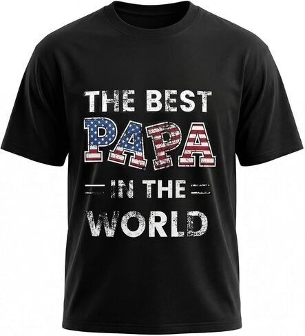 Papa Shirt, Graphic Tees Men, Worlds Best Papa Shirt, Pure Cotton Soft Funny Tshirts, Tee in Kuwait