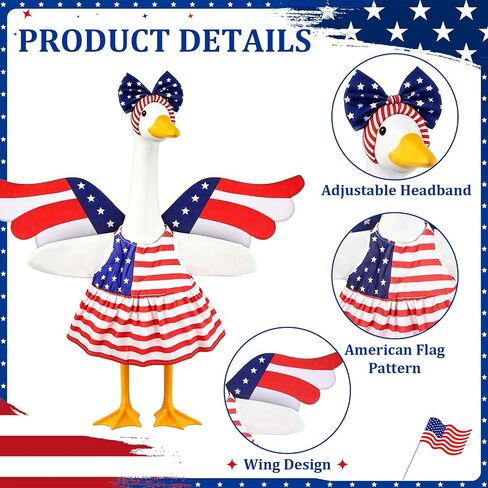 Porch Goose 4th of July Outfit, 23 Inch Independence Day Costume, US 250th Anniversary Decoration, Summer Goose Clothes in Saudi Arabia