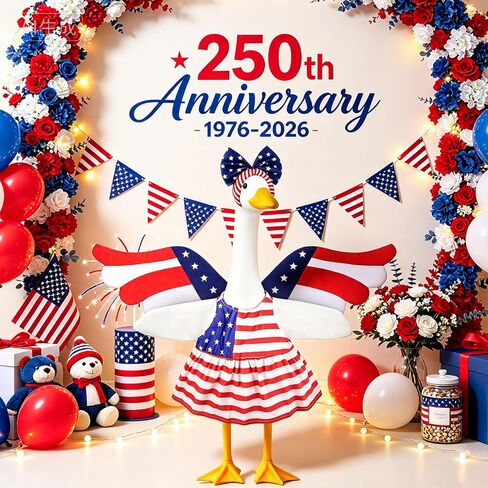 Porch Goose 4th of July Outfit, 23 Inch Independence Day Costume, US 250th Anniversary Decoration, Summer Goose Clothes in Saudi Arabia