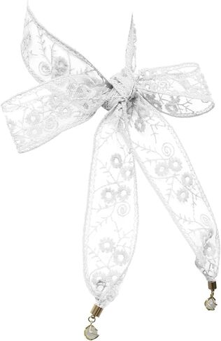 Skinny Scarf for Women, Hair Ribbon Neck Scarf for Women Lace Headbands with Crystal Pendant for bag Belt Accessory in Saudi Arabia