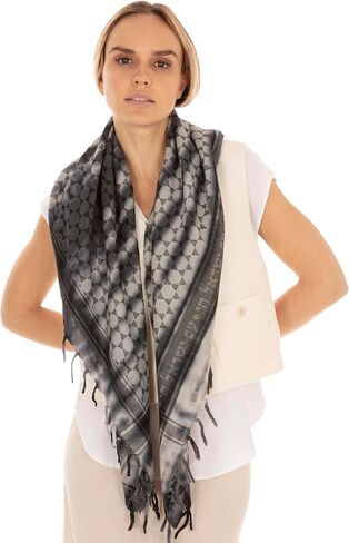 Bamboo Tie Dye Sudra Jewish Scarf Black Grey 45x45 Inch Cotton Head Scarf Lightweight Woven Wrap with Fringes in Saudi Arabia