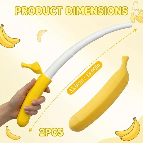 2PCS Banana Props, Retractable for Cosplay Events and Role-Playing Games, Small Size Collapsible Banana Props, Set of Two for Creative Play and Theatrical Performances Yellow in Saudi Arabia