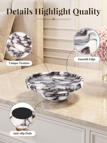 Natural Marble Tray with Legs, 7 Inch Round Marble Tray for Bathroom Counter, Vanity Perfume Decorative Tray for Candle, Jewelry & Keys Catchall for Coffee Table Decor, Living Room, Entryway in Saudi Arabia