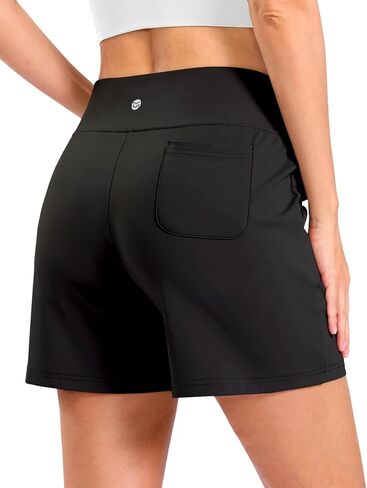 G Gradual Women's Bermuda Long Shorts with Pockets 9" High Waisted Knee Length Shorts for Women Walking Athletic Workout in Kuwait
