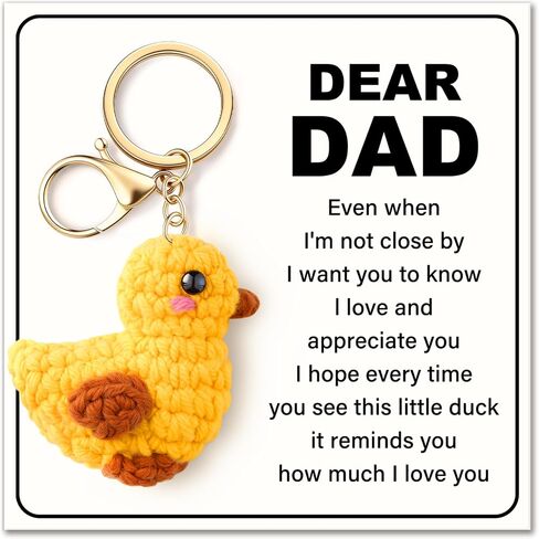 Qallicon Handmade Crochet Duck Keychain for Mom Dad Friend Teacher, Positive Thank You Gifts, I Love You Gift for Her Him in Saudi Arabia