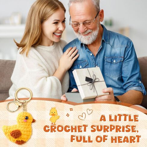 Qallicon Handmade Crochet Duck Keychain for Mom Dad Friend Teacher, Positive Thank You Gifts, I Love You Gift for Her Him in Saudi Arabia