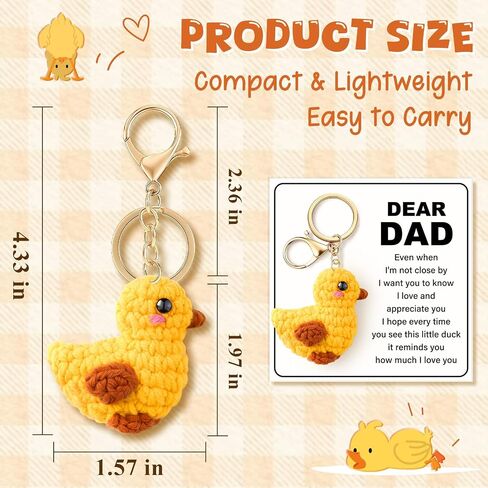 Qallicon Handmade Crochet Duck Keychain for Mom Dad Friend Teacher, Positive Thank You Gifts, I Love You Gift for Her Him in Saudi Arabia